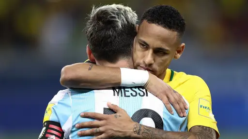 Messi y Neymar en un partido de Eliminatorias Mundialistas - Archivo