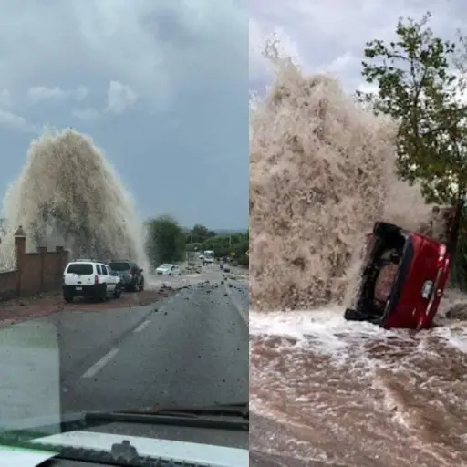 Momento-en-que-fuga-de-agua-voltea-camioneta-estacionada.jpg ,