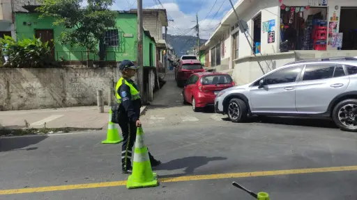 La PMT de Villa Nueva realiza desvíos en el sector de Bárcena, por el desarrollo del convite local. ,Archivo.