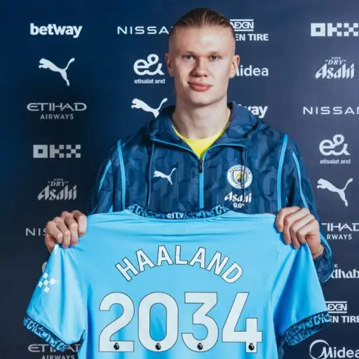Erling Haaland amplía contrato con Manchester City hasta el 2034