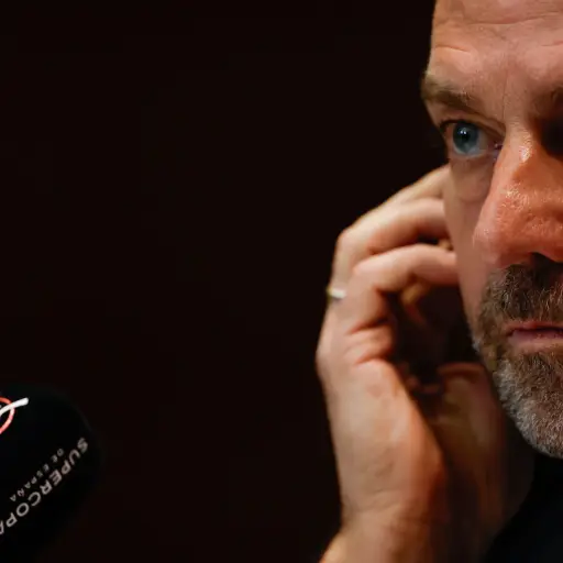 Hansi Flick, no ocultó su satisfacción tras el triunfo de su equipo ante el Real Madrid en la final de la Supercopa - EFE