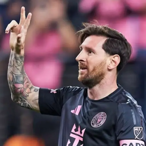 Lionel Messi en su festejo ante América de México 