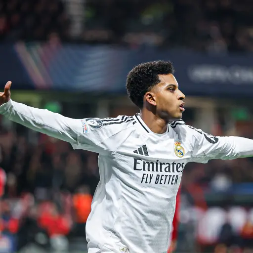 Celebración de Rodrygo ante el Brest - Real Madrid C.F: