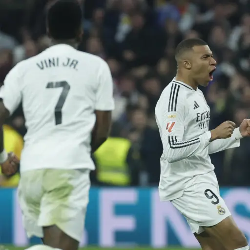 Celebración de Kylian Mbappé ante el Atlético de Madrid - EFE