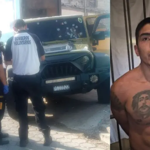 El sicario fue capturado tras un ataque en en cantón La Cruz, Amatitlán. ,Foto X