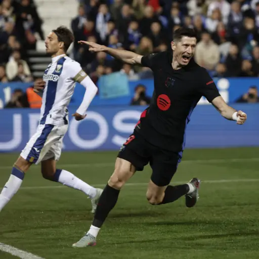 Celebración de Robert Lewandowski ante el Leganés - EFE