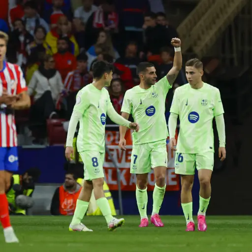 Celebración de Ferran Torres ante el Atlético de Madrid - EFE