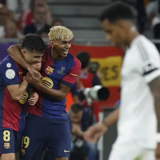 Celebración de Pedri ante el Real Madrid - EFE