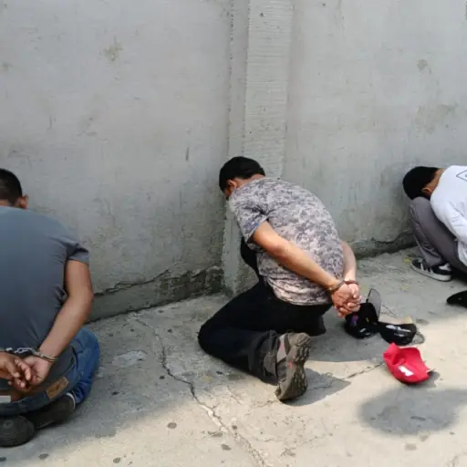 La policía capturó a cuatro presuntos secuestradores.  ,Foto PNC