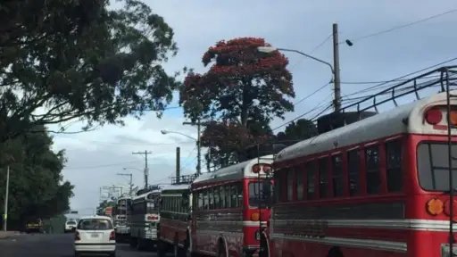 Buses extraurbanos en la vía pública. ,ilustrativa de archivo