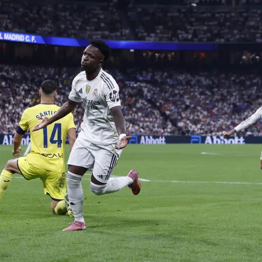 Celebración de Vinícius ante el Villarreal - EFE