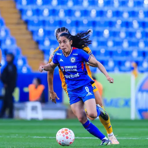 Ana Lucía Martínez en el partido entre Tigres vs. Cruz Azul - Cruz Azul
