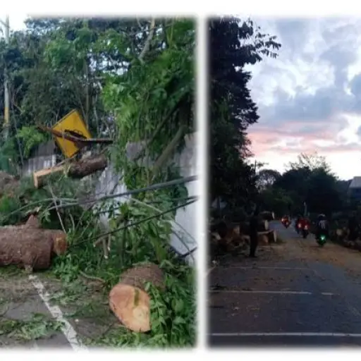 El carril de ingreso a Santa Elena Barillas sigue bloqueado.  ,PMT de Villa Canales
