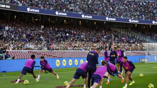 El Barcelona hizo su primera práctica este día en el nuevo Spotify Camp Nou