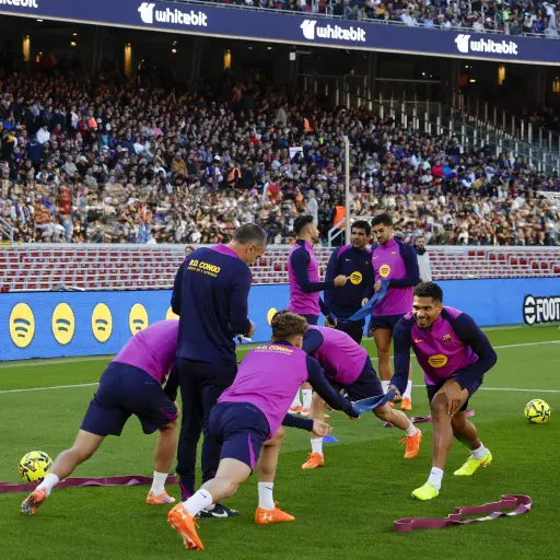 El Barcelona hizo su primera práctica este día en el nuevo Spotify Camp Nou
