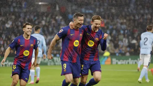 Celebración del FC Barcelona ante el Celta de Vigo - EFE