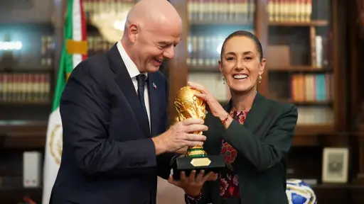 Claudia Sheinbaum y Gianni Infantino. ,FIFA.