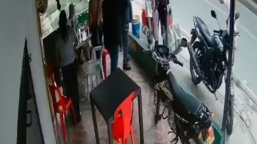 Asaltante baleado. ,Captura de pantalla video X.