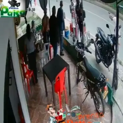 Asaltante baleado. ,Captura de pantalla video X.