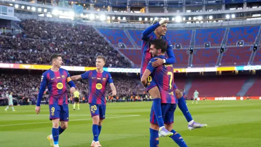 Celebración del Barcelona ante el Athletic Club - EFE