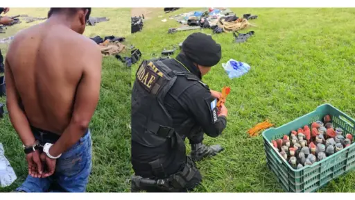 Un capturado y armas decomisadas tras operativo en Huehuetenango. ,