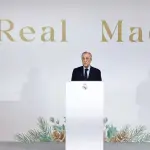 Florentino Pérez, presidente del Real Madrid, durante la cena navideña de este 2025 - Real Madrid C.F.