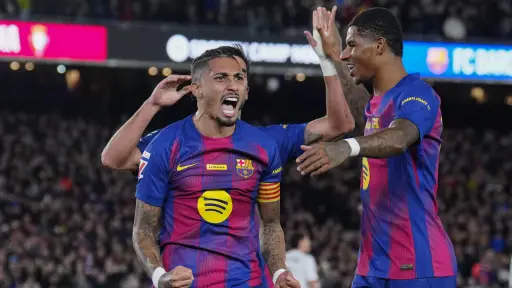 Celebración de Raphinha ante el Osasuna - EFE