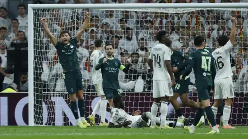 Celebración del Manchester City ante el Real Madrid - EFE