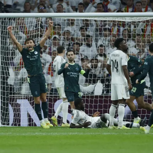 Celebración del Manchester City ante el Real Madrid - EFE