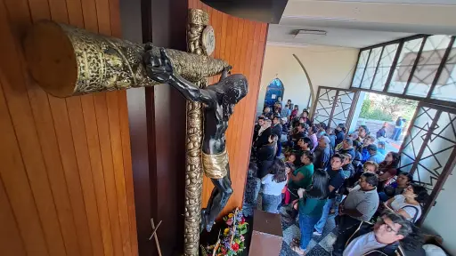 Imagen de Cristo Negro en la iglesia Esquipulitas, Ciudad de Guatemala. ,Omar Solís/Emisoras Unidas