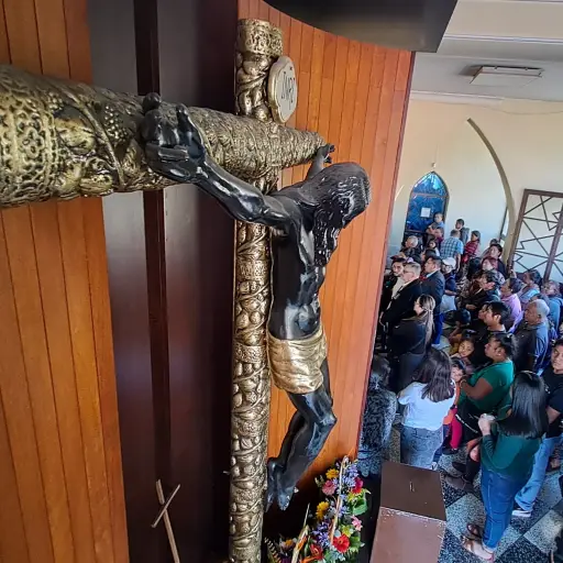 Imagen de Cristo Negro en la iglesia Esquipulitas, Ciudad de Guatemala. ,Omar Solís/Emisoras Unidas