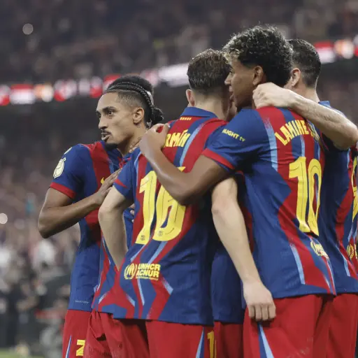 Celebración del Barcelona en la final de la Supercopa de España - EFE