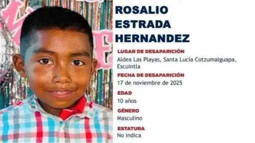 Rosalio Estrada Hernandez de 10 años ,Captura de pantalla