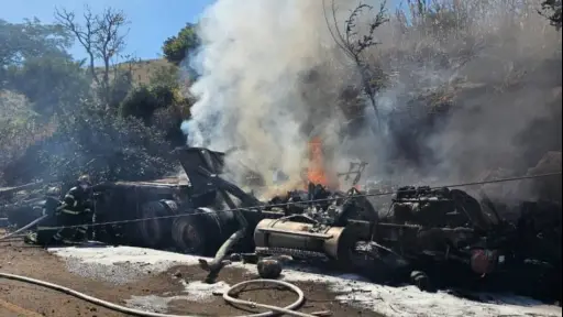 Accidente de tráiler en Moyuta, Jutiapa