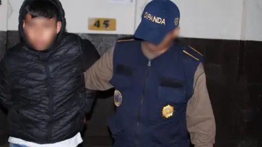 David Alexander Huitz Chávez, alias Sharky, presunto integrante del Barrio 18, fue detenido en Villa Canales. ,PNC