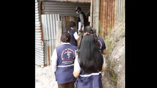 Equipos del Ministerio de Salud realizan la búsqueda de casos de sarampión. ,MSPAS