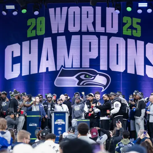 Los Seattle Seahawks celebran el título del Super Bowl LX