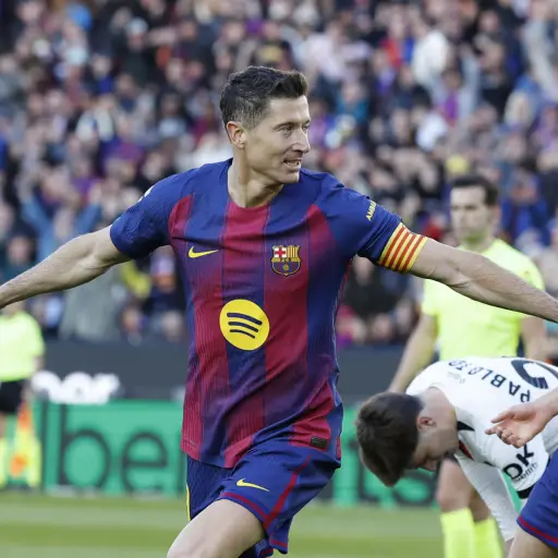 Celebración de Robert Lewandowski ante el Mallorca - EFE