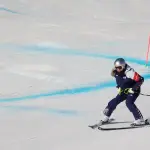 Lindsey Vonn de EE. UU. calentando antes del Descenso de Esquí Alpino femenino, en el centro de esquí Tofane de los Juegos Olímpicos de Invierno Milano Cortina 2026 - EFE