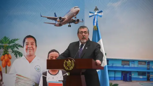 El presidente Bernardo Arévalo durante la conferencia de prensa 