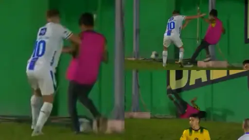 Empujón de Anthony López a un alcanzapelotas 