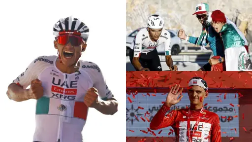 Isaac del Toro durante la sexta etapa del Tour de UAE 