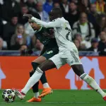 Ferland Mendy jugando un duelo esta semana ante Manchester City por la Champions League 