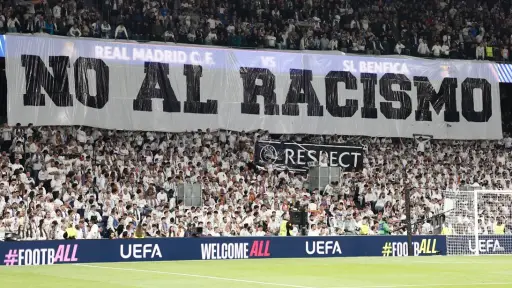 Previo al partido entre Real Madrid y Benfica, se mostró un mensaje de 