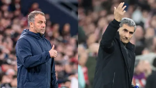 Hansi Flick y Ernesto Valverde se midieron este sábado en Bilbao 