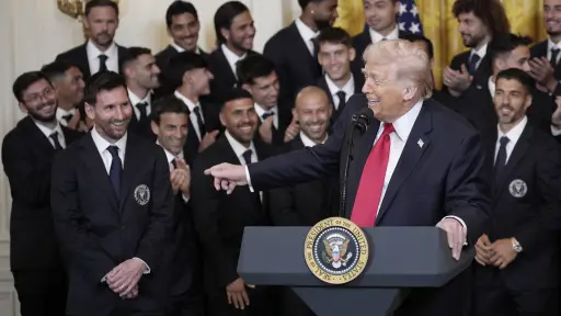  El presidente de Estados Unidos, Donald Trump, recibió este jueves en la Casa Blanca al Inter Miami de Lionel Messi 