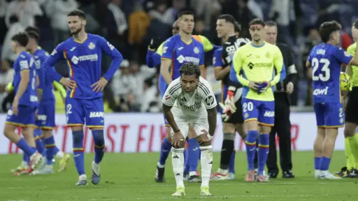 Rodrygo sufrió una grave lesión en el partido ante el Getafe - EFE
