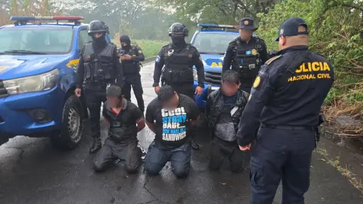 Los sospechosos fueron capturados tras una persecución en Escuintla. ,PNC