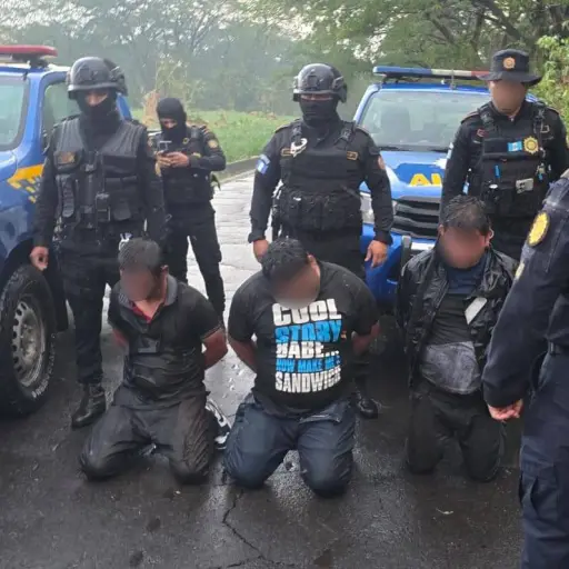 Los sospechosos fueron capturados tras una persecución en Escuintla. ,PNC