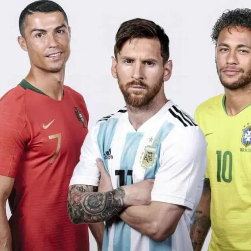 Foto de archivo de Cristiano Ronaldo, Lionel Messi y Neymar Jr. - RR.SS.